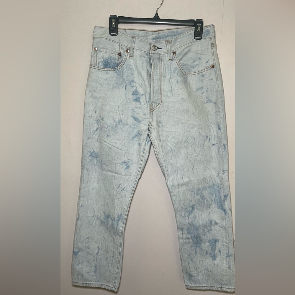 Levi’s 501  High Rise Light Blue Acid Wash Denim